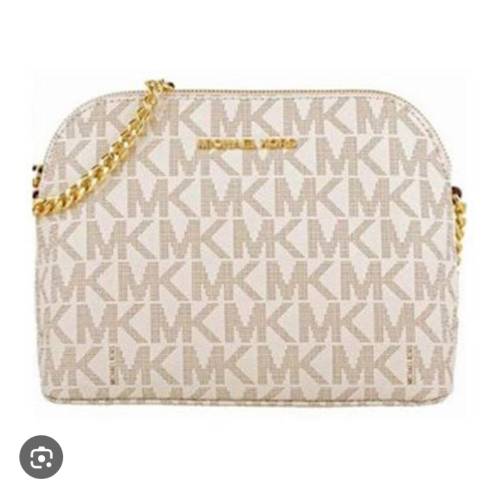 Michael Kors, EUC, Women's, Monogram Crossbody Bag with Gold Chain